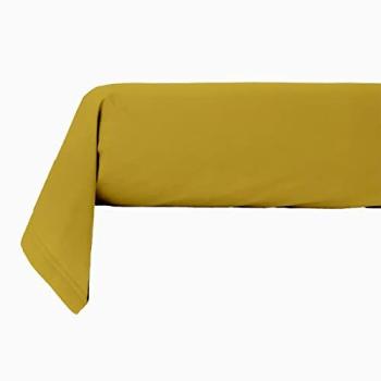 Taie traversin en coton jaune moutarde 57 fils