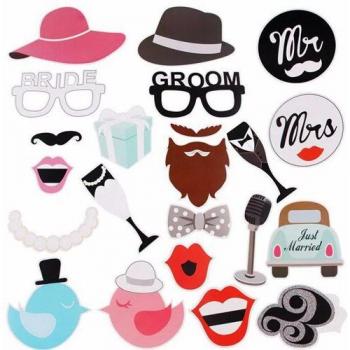 Bridal Bliss 22Pcs Wedding Photo Booth Essentials