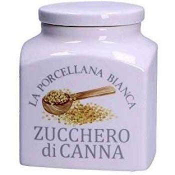 Conserva Barattolo Deco 1,1L Zucchero di Canna GB La Porcellana Bianca