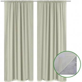 Double Layer Cream Blackout Curtains