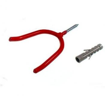 Professional Grade RED Wall Hook Tool Storage Utility Hanger with RAWL Plugs (Pack of 200)