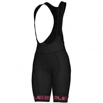 Black & Fluorescent Pink Ale Strada Bib Shorts – Women's S