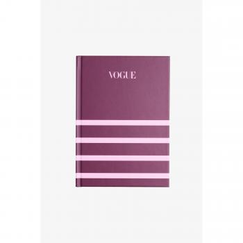 VOGUE Plum Pink Striped Notebook