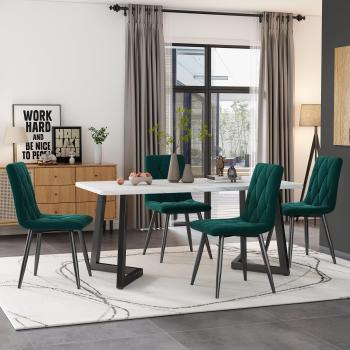 Juego de mesa y sillas de terciopelo