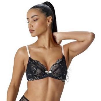 Gossard Superboost Non-Padded Lace Plunge Bra, Color: Black/Ivory, Size 32C