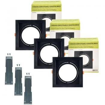 Set di 3 Anelli Cardanici Quadrati per Downlight