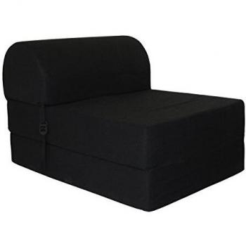 Chauffeuse convertible Tissu Noir 75 x 58 x 48 cm