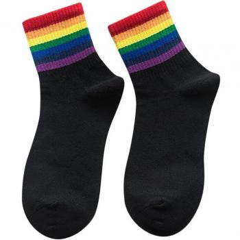 Unisex Rainbow Striped Winter Socks