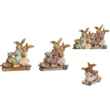 Dekofigur Rosa Hase aus Harz