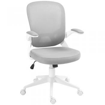 Fauteuil de bureau ergonomique HOMCOM réglable 360° avec accoudoirs relevables en maille et tissu gris