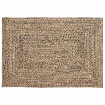 Tapis de surface naturel et noir 120x170 cm en jute – vidaXL