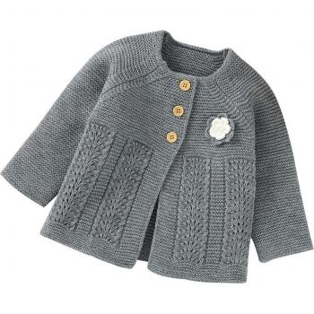Vêtement d'extérieur bébé, pull à boutons up florale