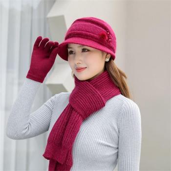 2/3pcs/Set Women's Winter Hat and Gloves Set