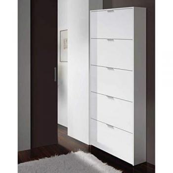Scarpiera Eco B4, 70x17x180 H cm, Bianco, Melamina