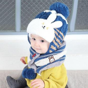 Children's Cartoon Bear Earmuff Hat and Scarf Set
