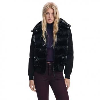 Giacca Imbottita Convertibile Lucida Desigual Donna Nero
