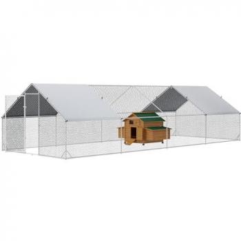 PawHut Combo de Madera + Acero: 150x100x96,5 cm y 3x8x2 m