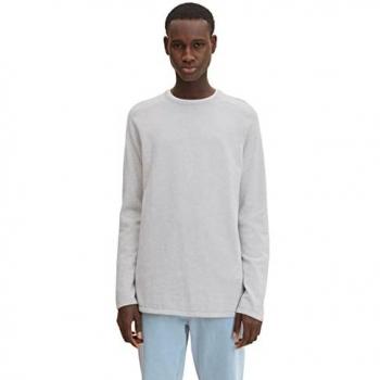 Tom Tailor Herren Strickpullover Grau mit Kontrastkragen