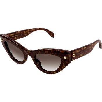 Occhiali da sole Alexander McQueen AM0407S 002 Acetato Marrone Cat Eye Normale Sfumato
