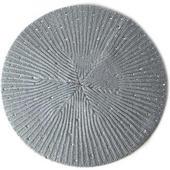 Geebro Acrylic Rhinestone Beret Hat
