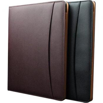 Porte-cartes calculatrice A4 avec bloc-notes en cuir