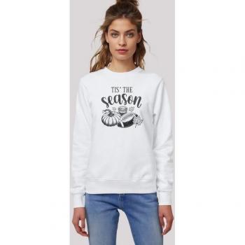 F4NT4STIC Damen Casual Sweatshirt „Fall Pumpkin Coffee Football – Season Vibes“, weiß, Größe L
