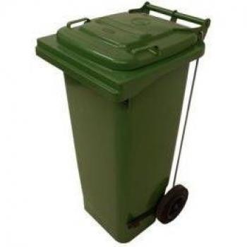 Pedal operated wheelie bins, 120L Green