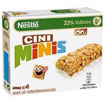 Nestlé Cini Minis Riegel, Cerealien-Riegel mit Zimt, 1er Pack (4 x 25g)