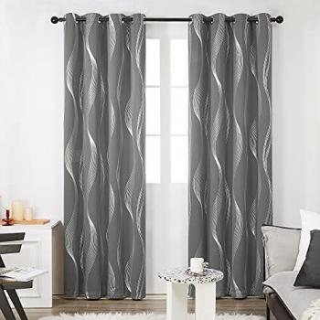 Baby Nursery Grey Blackout Curtains 52 x 72 Inch