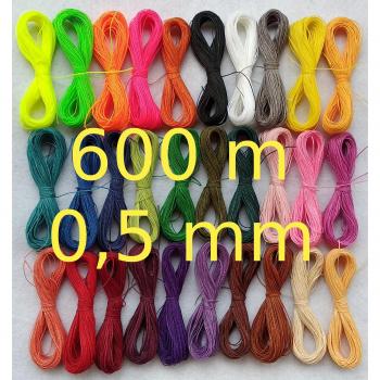 Linhasite Fil Ciré 0,5 mm – Pack 30 Couleurs pour Macramé & Bijoux