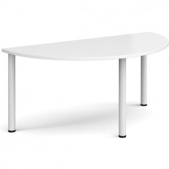 White Semicircular Radial Leg Conference Table 1600mm x 800mm