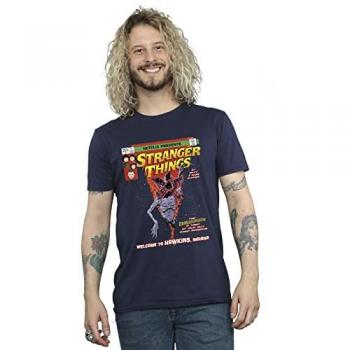 Stranger Things Herren T-Shirt Comic-Cover Navy Blau