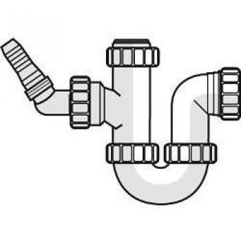 Polypipe PWM2 washing machne half trap seal 75mm 40mm White
