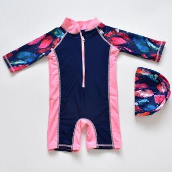 Traje de baño para niñas 1-9 años Brisas Coloridas con gorra de playa