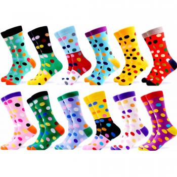 Calcetines de Boda para Hombre, 12 pares, Algodón Peinado, Diseño Feliz, Invierno Cálido