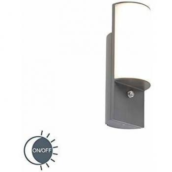 Lámpara de pared con sensor crepuscular gris oscuro