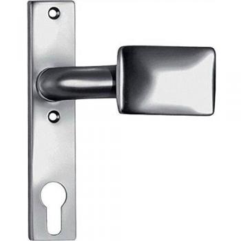AMF Plaque courte bouton de porte 486ZD fixe/rotatif aluminium F1 naturel 4‑KT 8 mm