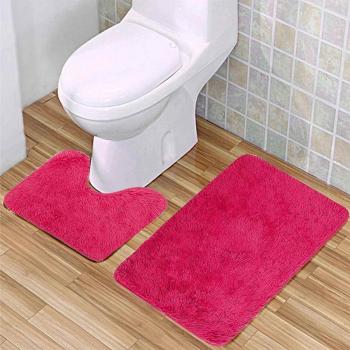 Anti-Slip Coral Fleece Bath Mat Set
