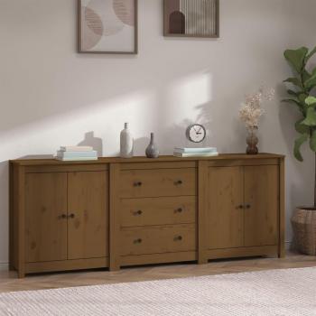 Natural Pine Buffet Cabinet, Honey Tinted, 210 x 35 x 80 cm