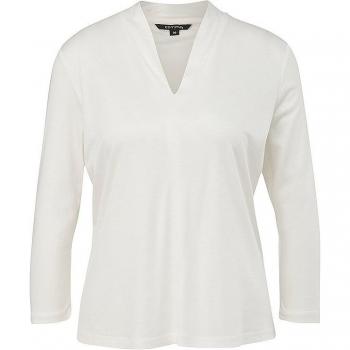 COMMA Langarmshirt, V-Ausschnitt, seidig, Größe 34