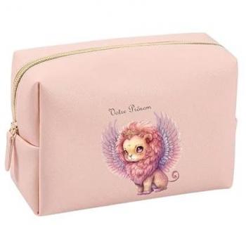 Trousse de beauté rose Lion princesse personnalisée