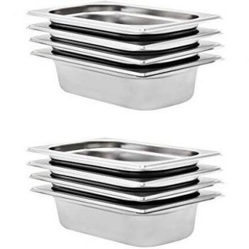 Stainless Steel Gastronorm Containers 8 pcs GN 1/4 65 mm