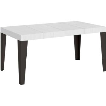 Mesa de Comedor Extensible 130/390 cm Fresno Blanco Antracita