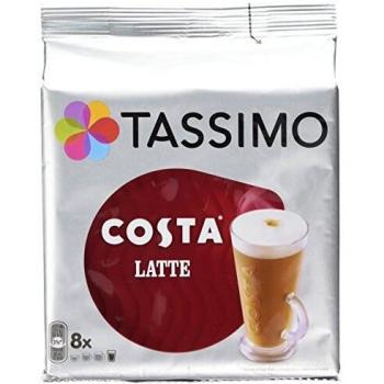 TASSIMO Costa Latte T Discs Coffee & Milk Pods 5 X 8 Drinks 40 Servings