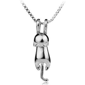 Pendentif 3D chaton en argent sterling pour femme Wonvin avec collier
