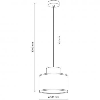 Duo Pendant Light, Jute Shade, Ø 38 cm, Petrol/Natural Brown
