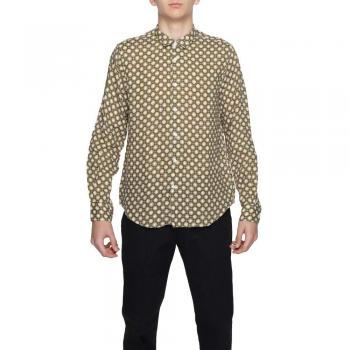 Gianni Lupo Beige Geometric Linen Shirt