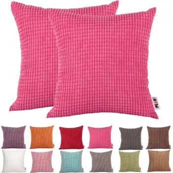 Comoco 2pcs Solid Color Corduroy Cushion Cover