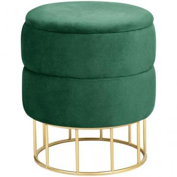 Pouf mit Stauraum in elegantem Flaschengrün