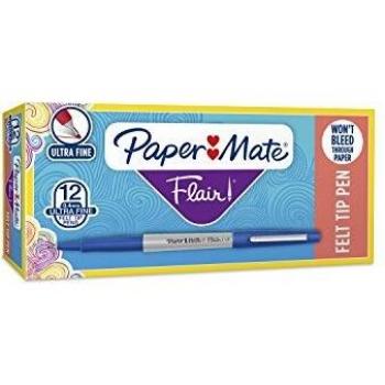 Flair Penna Liquida Blu Ultra Fine, Set da Dozzina